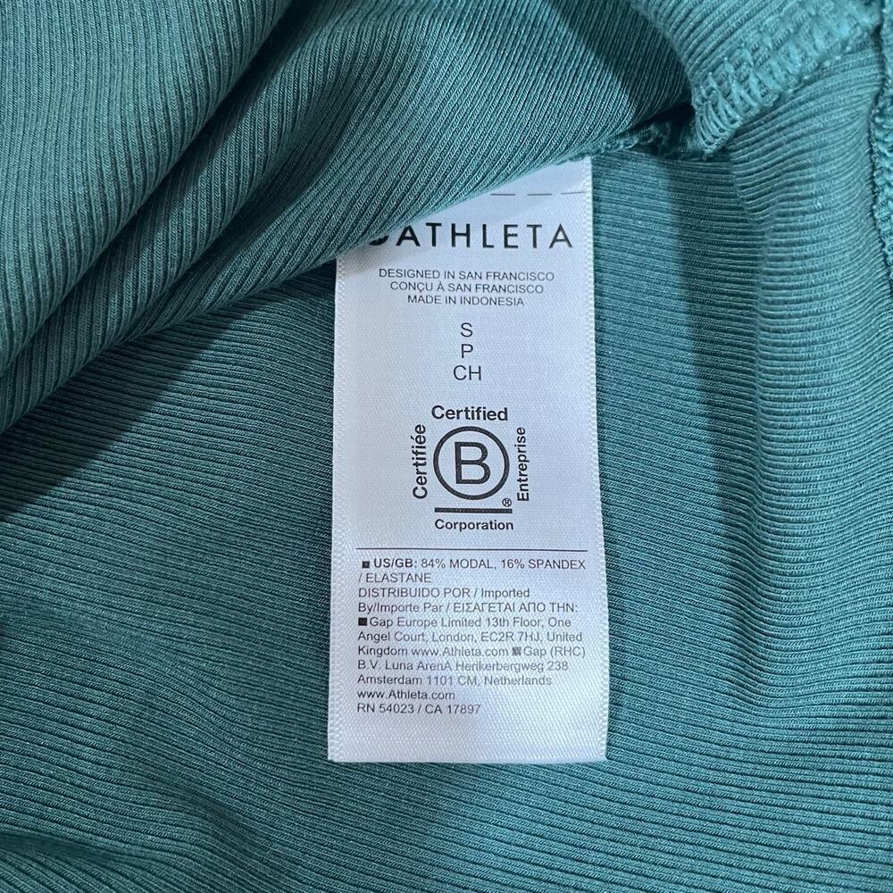 ATHLETA | *NWT* Signature Rib Crew Long Sleeve Top Green Sz S - Picture 5 of 7